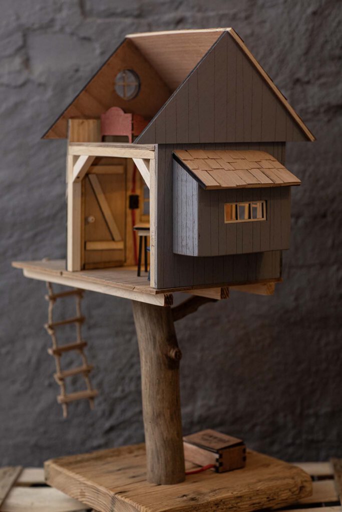 Lütten Eiland Rügen Puppenhaus Objekt, Meile, design, Upcycling, Spielzeug, Kunst, Fachwerk, Spielzeug